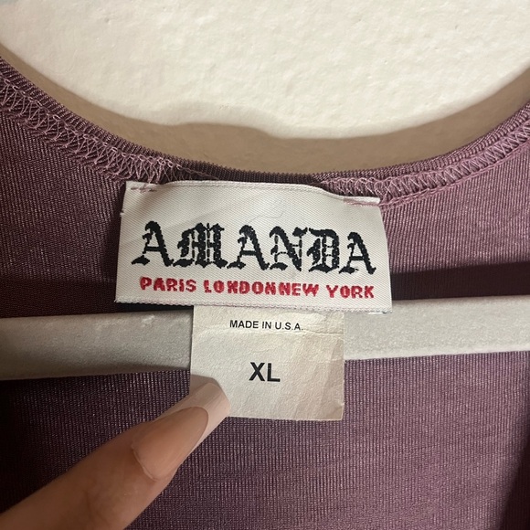 Vintage 90s Amanda Velvet Duster Cardigan w/ Shoulder Pads Plum Purple | XL - Picture 2 of 5